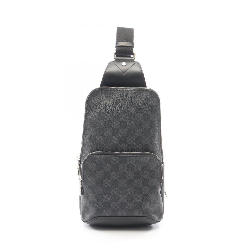 Louis Vuitton Avenue Sling Bag Damier Graphite Black Waist Body Leather Black